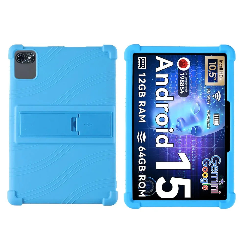 For TABWEE T80 10.5-inch tablet protective case, anti drop thick silicone cover Child friendly soft shell Adjustable Stand