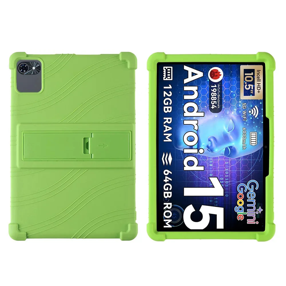For TABWEE T80 10.5-inch tablet protective case, anti drop thick silicone cover Child friendly soft shell Adjustable Stand