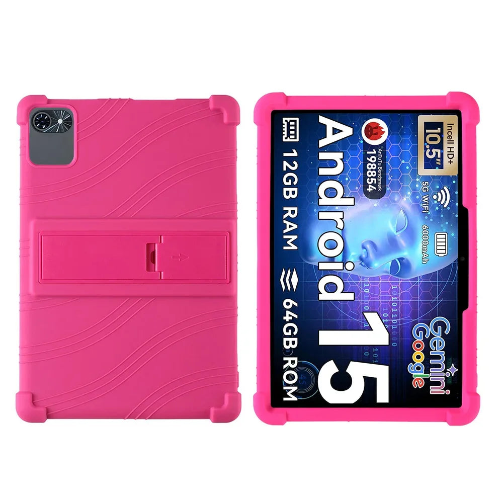 For TABWEE T80 10.5-inch tablet protective case, anti drop thick silicone cover Child friendly soft shell Adjustable Stand