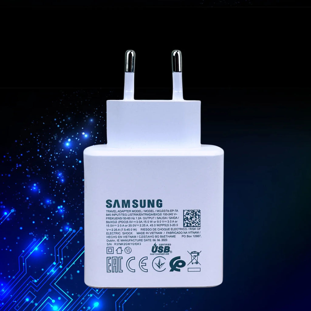 Original 45W Samsung Charger Super Fast Charge Genuine CERTIFIED Adapter For For Galaxy S23 S24 Ultra Z Fold 5 4 3 Flip 5 4 3